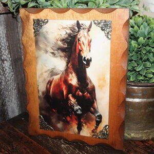 NEW Rustic Western Wild Horse Stallion Farmhouse Wall Decor Plaque